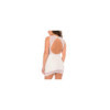 Robe simili cuir et dentelle blanche Lydia  